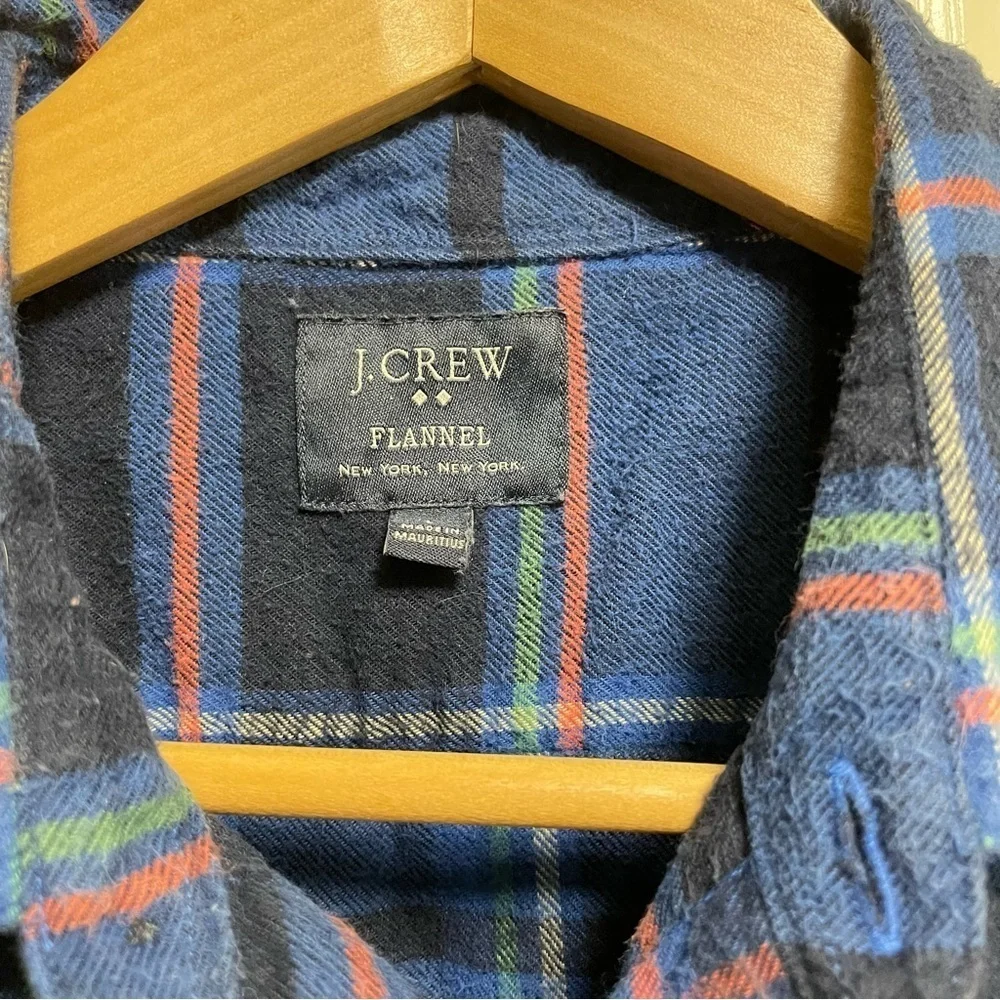 J. Crew Blue Plaid Flannel button down L